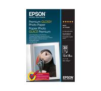 Epson Papier Photo Glacé Premium C13S042154, 13x18cm, 255 g/m², Blanc, 30 Feuilles, Finition Brillant, Compatibilité SureColor et Expression