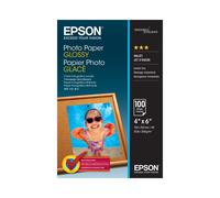 Epson Papier Photo Glossy 10x15cm 200gsm, 100 Feuilles (C13S042548) Compatible WorkForce/Expression, Finition Gloss, Fabriqué au Japon