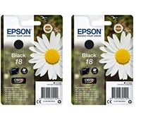 Epson Pâquerette 18 T1801 Cartouche d'encre Noir Amazon Dash Replenishment est prêt (Lot de 2)