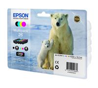 Epson Polar bear Encre Claria Premium multipack 4 couleurs Ours Polaire 26, Rendement standard, Noir, Cyan, Magenta, Jaune, 6,2 ml, 4,5 ml, 1 pièce(s)