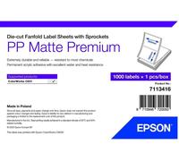 Epson Premium - Polypropylène (PP) - mat - adhésif permanent en acrylique - 203 x 152 mm 1000 étiquette(s) (1 feuille(s) x 1000) boîte - étiquettes pliées découpées avec pignons G