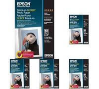 Epson Premium Glossy Photo Paper 13x18 cm, 30 feuilles, 255 g (Lot de 5)