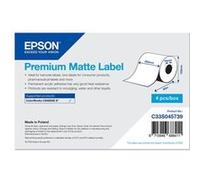 Epson Premium - Mat lisse - adhésif permanent en acrylique - blanc brillant - Rouleau (20,3 cm x 60 m) 4 rouleau(x) étiquettes continues - pour ColorWorks CW-C6500Ae, CW-C6500Pe G