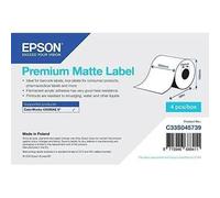 Epson Premium - Mat Lisse - Adhésif Permanent En Acrylique - Blanc Brillant - Rouleau (20,3 Cm X 60 M) 4 Rouleau(X) Étiquettes Continues - Pour Colorworks Cw-C6500ae, Cw-C6500pe