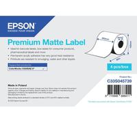 Consommable pour imprimante photo Epson Premium - Mat lisse - adhésif permanent en acrylique - blanc brillant - Rouleau (20,3 cm x 60 m) 4 rouleau(x) étiquettes continues - pour ColorWorks