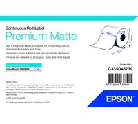 Epson Premium - Mat lisse - adhésif permanent en acrylique - blanc brillant - Rouleau (20,3 cm x 60 m) 4 rouleau(x) étiquettes continues - pour ColorWorks CW-C6500Ae, CW-C6500Pe G