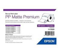 Epson Premium - Polypropylène (PP) - mat - adhésif permanent en acrylique - 105 x 210 mm 1036 étiquette(s) (4 rouleau(x) x 259 Étiquettes en forme découpée G