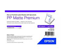 Epson Premium - Polypropylène (PP) - mat - adhésif permanent en acrylique - 203 x 305 mm 500 étiquette(s) étiquettes pliées découpées avec pignons