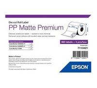 Epson Premium - Polypropylène (PP) - mat - adhésif permanent en acrylique - 76 x 127 mm 3840 étiquette(s) (4 rouleau(x) x 960) boîte - Étiquettes en forme découpée G