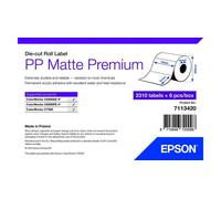 Epson Premium - Polypropylène (PP) - mat - adhésif permanent en acrylique - 76 x 51 mm 13860 étiquette(s) (6 rouleau(x) x 2310 boîte - Étiquettes en forme découpée