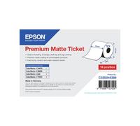 Epson Rouleau Étiquettes Premium Matte 80mm x 50mm, 107g/m², Référence C33S045389, pour TM-C3400, Finition Mat, 127μm, Billetterie/Signalétique