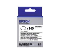 EPSON Ruban LK-8WBWAB - Étiquette prédécoupée ovale Noir/Blanc 25x38mm
