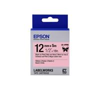 Epson Satin Ribbon Pink/Black 12mm(5m) LK-4PBK