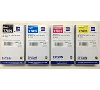 Epson Set de 4 cartouches d’encre T7891, T7892, T7893 et T7894 en version XXL (noir 65,1 ml + cyan 34,2 ml + magenta 34,2 ml + jaune 34,2 ml) C13T789140, C13T789240, C13T789340 et C13T789440 pour les imprimantes WorkForce Pro WF-5110DW, WF-5190DW, WF-5620DWF et WF-5690DWF