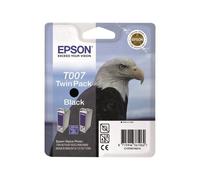 Epson T007 Twin Pack - Pack de 2 - 16 ml - noir - originale - emballage coque avec alarme radioélectrique/ acoustique - cartouche d'encre - pour Stylus Photo 1270, 1280, 1290, 780, 785, 790, 825...