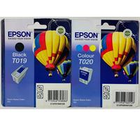 Epson T019 + T020 Cartouche Ink Jet Original Noir + Couleur de Stylet 880