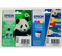 Epson T050 T0501+T052 Original Noir + Couleur STYLUS COLOR 400/440/600/640 /