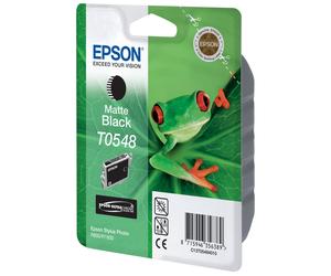Epson T0548 ''Grenouille'' Cartouche d'encre originale UltraChrome Hi-Gloss C13T05484010 - Noir mat