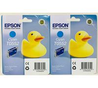 Epson T0552 Cartouche Original Cyan Stylus Photo R240/RX420/RX425/RX520 X 2PZ