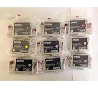 Epson T0591/T0592/T0593/T0594/T0595/T0596/T0597/T0598/T0599 Cartouche d'encre d'origine Multipack - Lot de 9