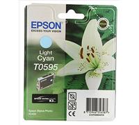 Epson T0595 Cartouche d'encre d'origine cyan clair pour R2400 Amazon Dash Replenishment est prêt