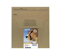 Epson EasyMail Multipack T0715 Guépard, Cartouches d'encre d'origine, 4 couleurs: Noir, Cyan, Magenta, Jaune, Format boite aux lettres, D78 D120 DX5000 DX8400 S20 SX100 SX200 SX210 SX400 BX300F B40W
