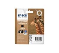 Epson T0711 Twin Pack - Pack de 2 - 22.2 ml - haute capacité - noir - original - blister - cartouche d'encre - pour Stylus SX210, SX410, SX510, SX515, SX610; Stylus Office B1100, B40, BX310, BX600, BX