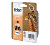 Epson T0711H ''Girafe'' Cartouche d'encre originale DURABrite Ultra C13T07114H10 - Pack de 2 Noir