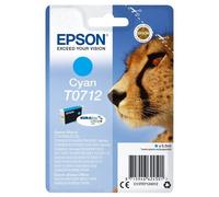 Epson T0712 - 5.5 ml - cyan - original - emballage coque avec alarme radioélectrique/ acoustique - cartouche d'encre - pour Stylus DX9400, SX115, SX210, SX215, SX218, SX415, SX515, SX610; Stylus Offic