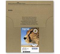 Epson T0715 Easy Mail Packaging - Pack de 4 - noir, jaune, cyan, magenta - original - boîte - cartouche d'encre - pour Stylus DX9400, SX115, SX210, SX215, SX218, SX415, SX515, SX610; Stylus Office BX3