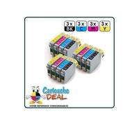 EPSON T0715 : Lot 12 cartouches compatible Stylus BX300F BX310FN BX610FW D120 D120 Pro D78 D92 - T0711 T0712 T0713 T0714
