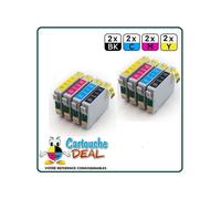 EPSON T0715 :Lot 8 cartouches compatible Stylus SX218 SX400 SX405 SX410 SX415 SX510 SX515 SX600 SX610 T0711 T0712 T0713 T0714