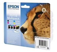 Epson T0715 Multipack - Pack de 4 - 23.9 ml - noir, jaune, cyan, magenta - original - cartouche d'encre - pour Stylus DX9400, SX115, SX210, SX215, SX218, SX415, SX515, SX610; Stylus Office BX310, BX61