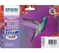 Epson Hummingbird Multipack "Colibri" (T0807) - Encres Claria N, C, M, J, Cc, Mc