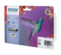 Epson T0807 Multipack (Colibri) - Pack de 6 cartouches d'encre 7.4 ml - noir, jaune, cyan, magenta, magenta clair, cyan clair