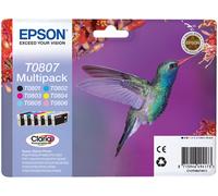 Epson Hummingbird Multipack "Colibri" (T0807) - Encres Claria N, C, M, J, Cc, Mc