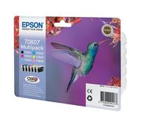 Epson T0807 Multipack - noir, jaune, cyan, magenta, magenta clair, cyan clair - originale - cartouche d'encre - C13T08074021
