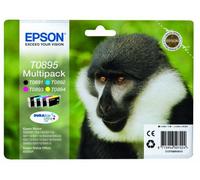 Epson T0895 Multipack Cartouche d'encre d'origine - Bleu/Noir/Rose/Jaune