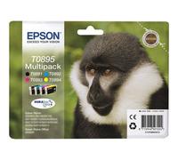 Epson T0895 Multipack - Noir, Jaune, Cyan, Magenta - Originale - Emballage Coque Avec Alarme Radioélectrique/ Acoustique - Cartouche D'encre - Pour Stylus S21, Sx100, Sx105, Sx115, Sx215, Sx218...