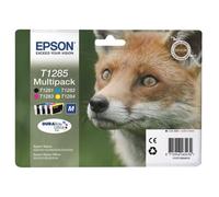 Epson T1285 Multipack - Pack de 4 - noir, jaune, cyan, magenta - original - emballage coque avec alarme radioélectrique/ acoustique - cartouche d'encre (alternative pour : Epson T1285) - pour Stylus S
