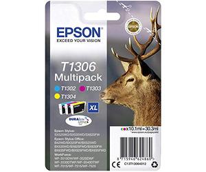 Epson T1306XL Stag Genuine High Yield Multipack, 3-colours DURABrite Ultra Ink Cartridges
