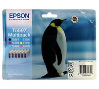 Epson T5597 Multipack Cartouche d'encre d'origine Noir, jaune, cyan, magenta, magenta clair, cyan clair