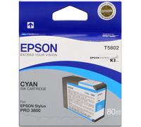 Epson Cartouche d'encre T5802 (C13T580200) Cyan 80 ml pour Stylus Pro 3800/3880 - Authentique