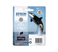 Epson T7607 Noir Pâle - Cartouche d'encre pigmentée 25.9ml pour SureColor SC-P600 - Code OEM C13T76074010