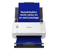 EPSON WorkForce DS-410 | Scanner de documents A4 - 600 DPI, USB, ADF, recto-verso, détection de double alimentation, protection du papier, 26ppm, design compact