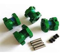 EPTNNASO Aluminum Splined 17mm Wheel Hubs Hex Adaptar -4pcs Green for Traxxas 1/10 E REVO 2.0 VXL 8654 7758