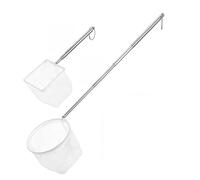 Épuisette aquarium en acier inoxydable et maille polyester, set 2 en 1 extensible pour capture douce poissons et crevettes, nettoyage précis aquarium bassin et petit étang