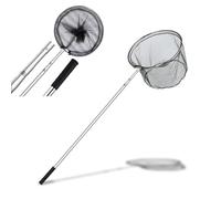 Épuisette de Pêche Pliable,155cm Long Manche Téléscopique,Acier Inoxydable 3 Section Poteau,Filet Nylon Triangulaire,Extensible de 36 à 61 Pouces,pour Carpe Truite Crevette Etang Bassin Poisson