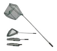 Épuisette de Pêche Pliable,155cm Long Manche Téléscopique,Acier Inoxydable 3 Section Poteau,Filet Nylon Triangulaire,Extensible de 36 à 61 Pouces,pour Carpe Truite Crevette Etang Bassin Poisson