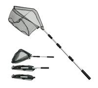 Épuisette de Pêche Pliable,190cm Long Manche Téléscopique,Poteau en Alliage d'Aluminium 4 Section/Filet Nylon Triangulaire,Extensible de 36 à 75 Pouces,pour Carpe Truite Crevette Etang Bassin Poisson